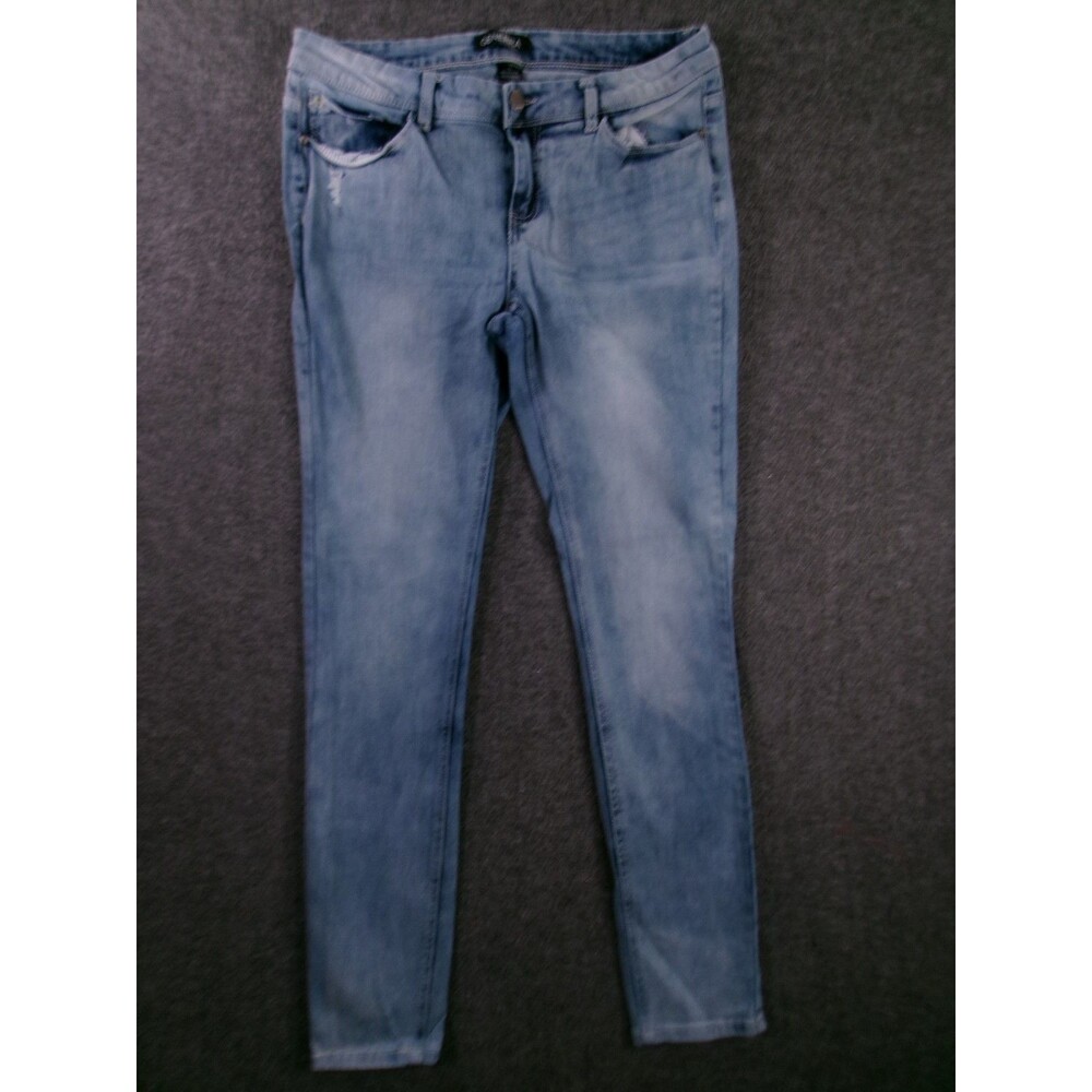 Generra Jeans Women 13 Blue Slim Fit Skinny Leg Low Rise Acid Wash Y2K City